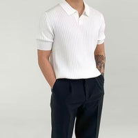 Siena Ribbed V-Neck Polo Shirt
