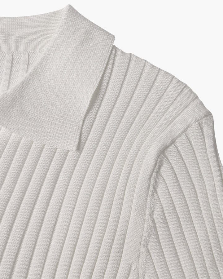 Siena Ribbed V-Neck Polo Shirt