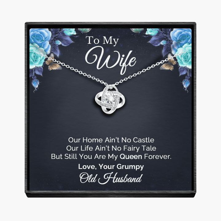 "To my Wife" - Silver Love knot necklace