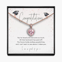 Geslaagd! Gefeliciteerd! - Sprankelende Morganiet Hartketting