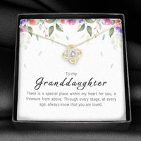 "To My Granddaughter - A Treasure" - Love knot necklace