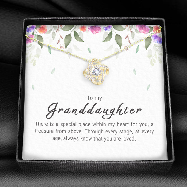 "To My Granddaughter - A Treasure" - Love knot necklace