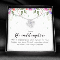 "To My Granddaughter - A Treasure" - Love knot necklace