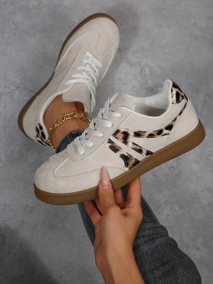 Harbor Court Beige Leopard Gum Sole Sneakers