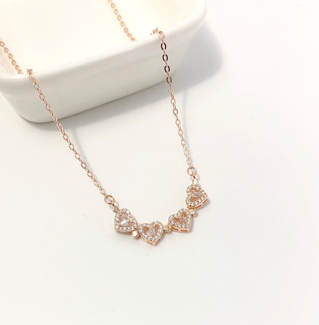 Sterling Silver Magnetic Folding Four Leaf Clover Necklace