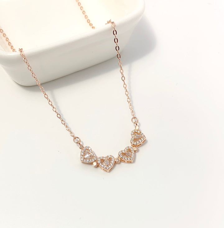 Sterling Silver Magnetic Folding Four Leaf Clover Necklace