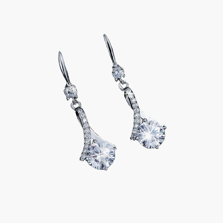 Cubic Zirconia White Gold Earrings