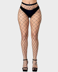 Klassieke fishnet panty met hoge taille – 4 gaasstijlen