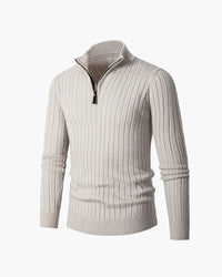 Meribel Ribbed High Neck Half-Zip Sweater