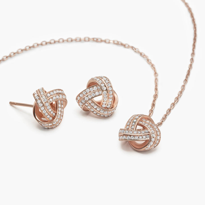 Infinity Rose Gold Stud Earrings