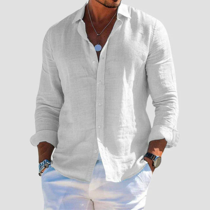 Menton Lightweight Linen Button-Up Shirt