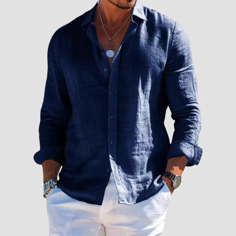 Menton Lightweight Linen Button-Up Shirt