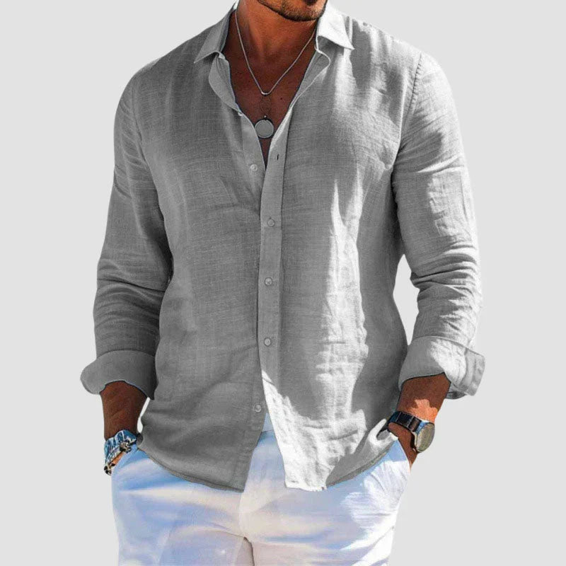 Menton Lightweight Linen Button-Up Shirt
