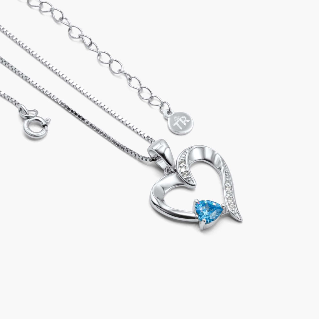 Anniversary  - Sterling Silver Sacred Heart Necklace - 5 Colours