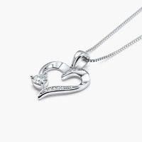 Vrouw In Mijn Hart - Sterling Zilveren Heilig Hart Ketting - 5 Kleuren