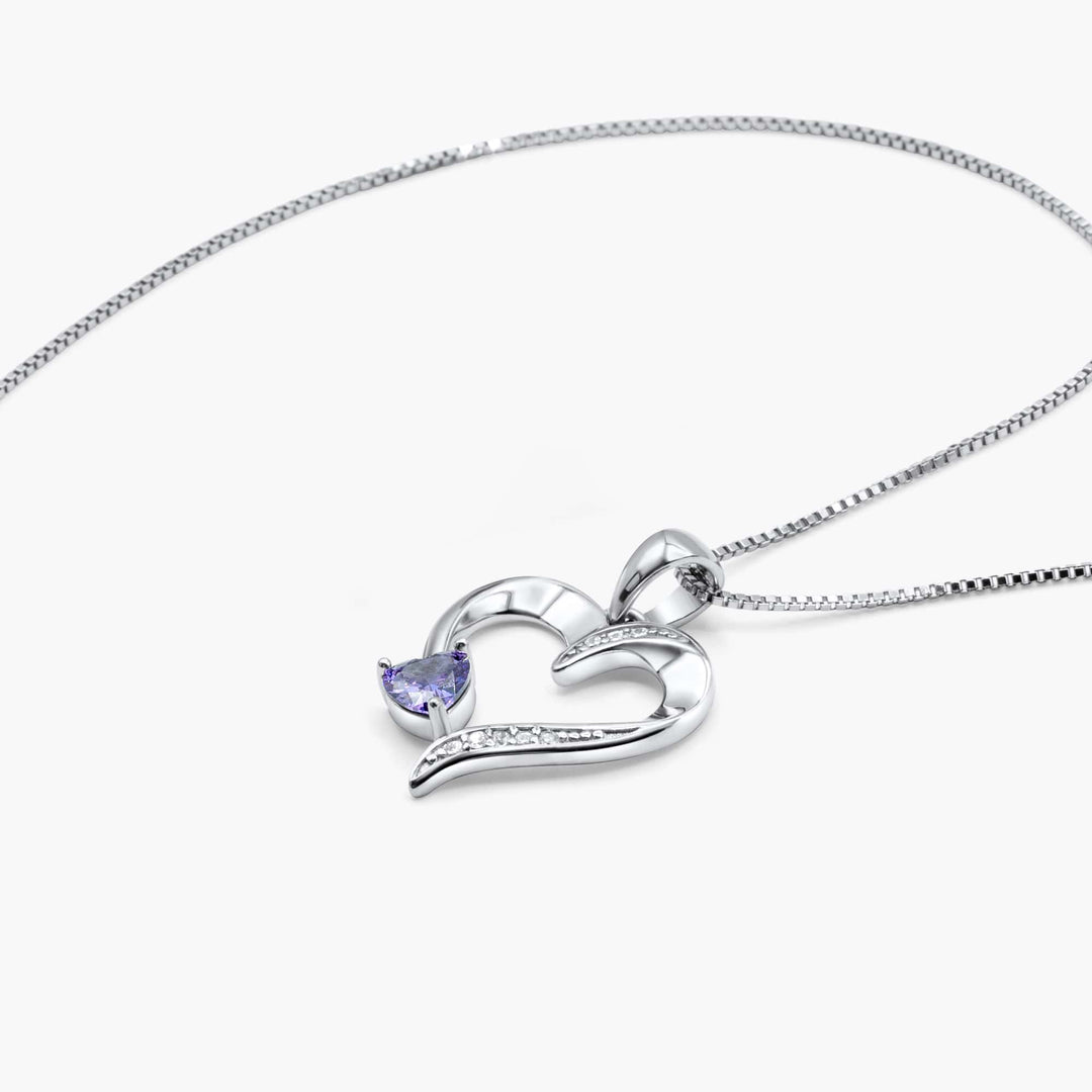 Anniversary  - Sterling Silver Sacred Heart Necklace - 5 Colours