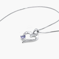 Vrouw In Mijn Hart - Sterling Zilveren Heilig Hart Ketting - 5 Kleuren