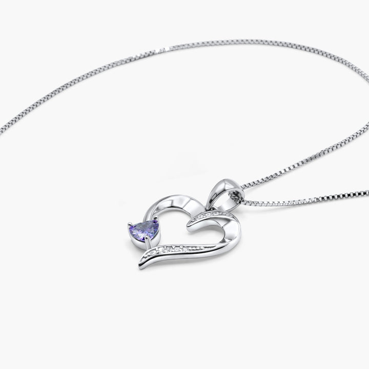 Vrouw In Mijn Hart - Sterling Zilveren Heilig Hart Ketting - 5 Kleuren