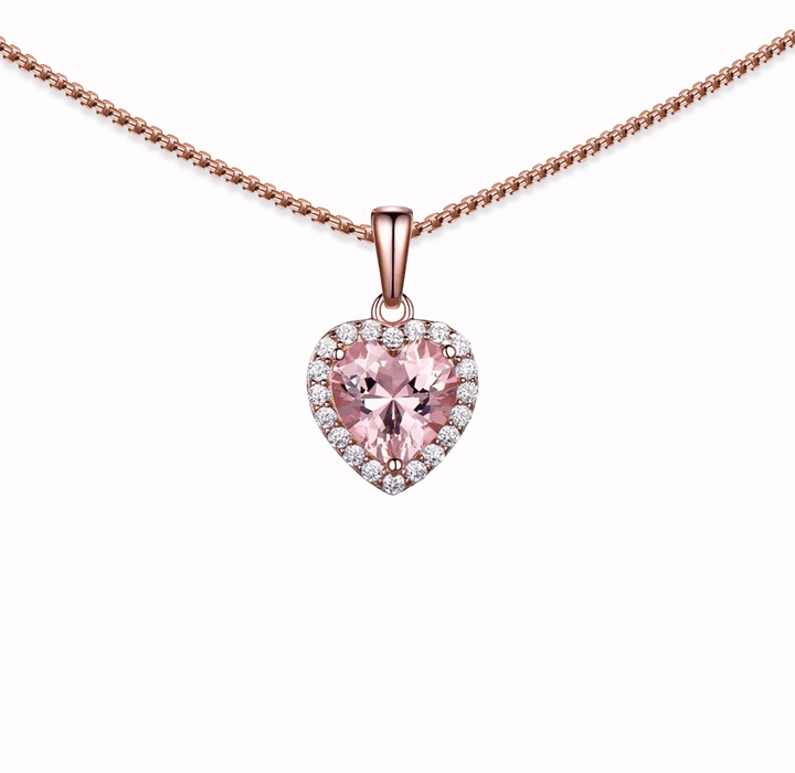 Eén op een Miljoen Mama - Roze Morganiet Hartketting