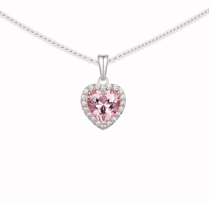 "My Dearest Mum" - Pink Morganite Heart Necklace