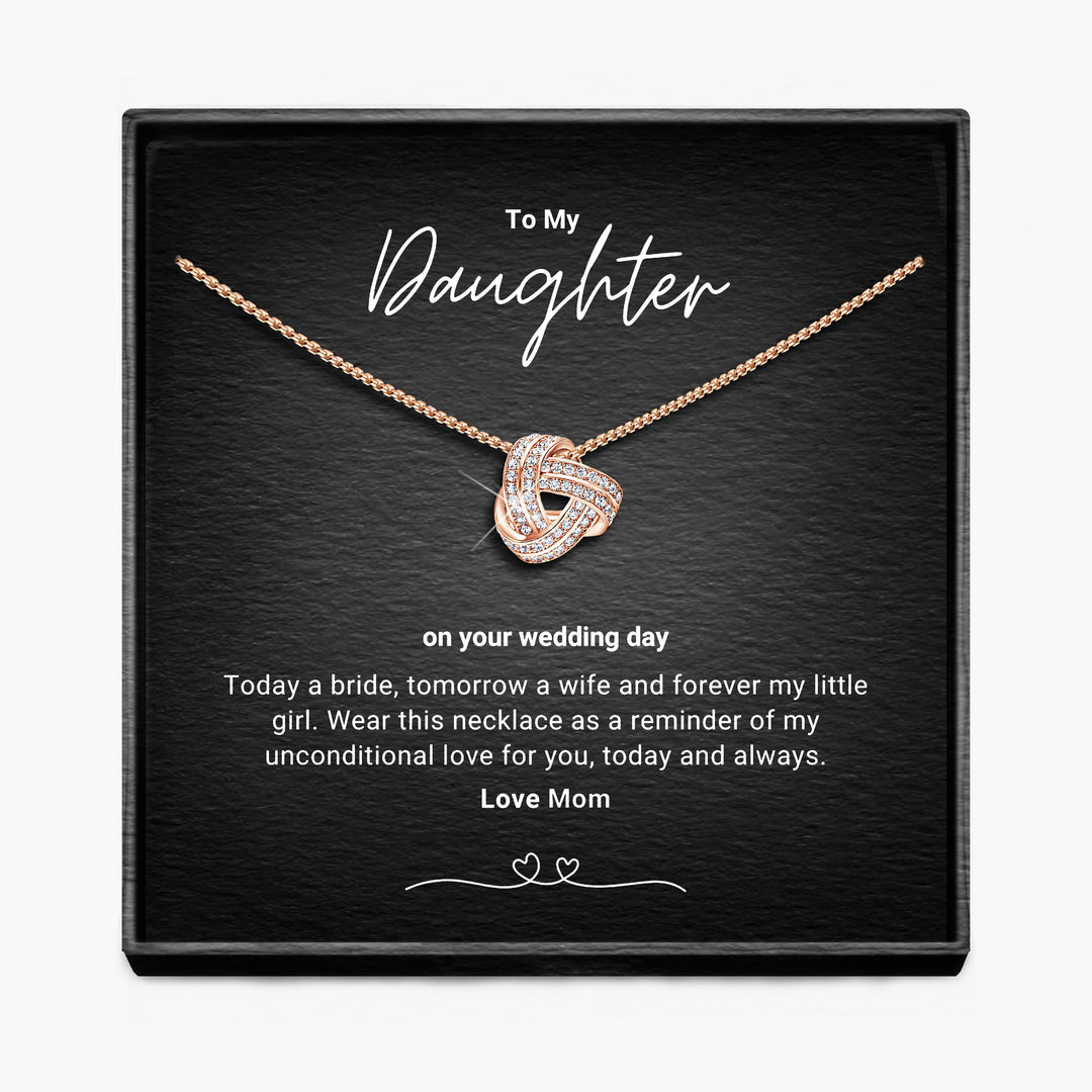 To My Daughter, Bride To Be - Mom & Dad - Infinity Knot Necklace