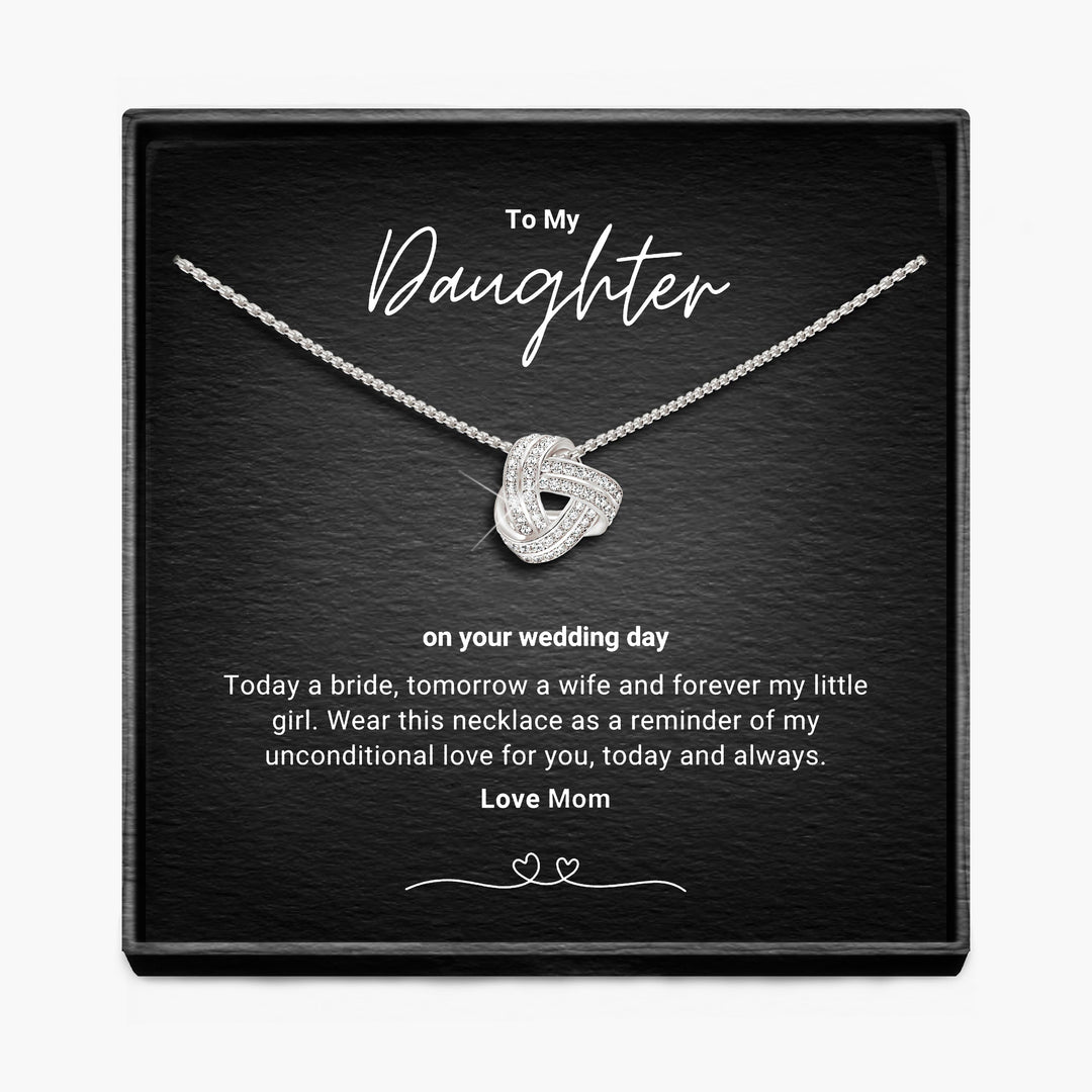 To My Daughter, Bride To Be - Mom & Dad - Infinity Knot Necklace