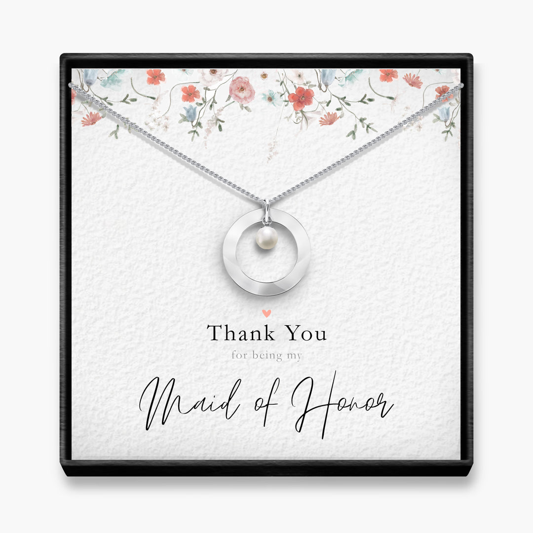 Thank You - Maid Of Honor Pearl Necklace