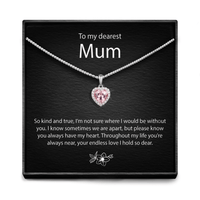 "My Dearest Mum" - Pink Morganite Heart Necklace
