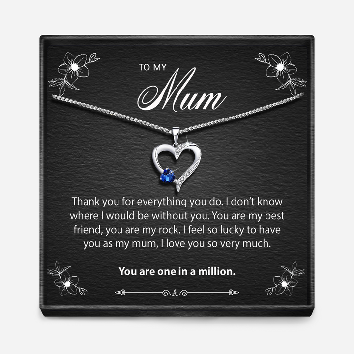 One In A Million Mum - Sterling Silver Sacred Heart Necklace - 5 Colours
