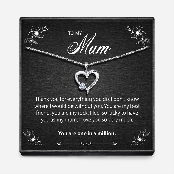 One In A Million Mum - Sterling Silver Sacred Heart Necklace - 5 Colours