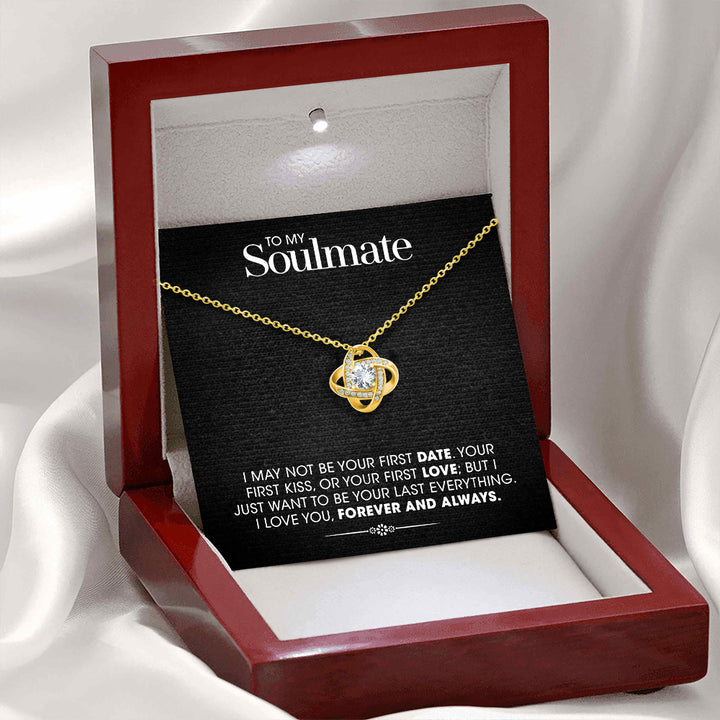 "To my Soulmate" - Silver Love knot necklace