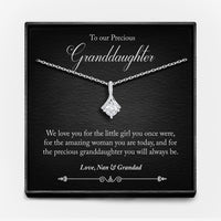 "OUR GRANDDAUGHTER" WHITE GOLD NECKLACE