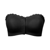 Naadloze bralette tube top met golvende rand