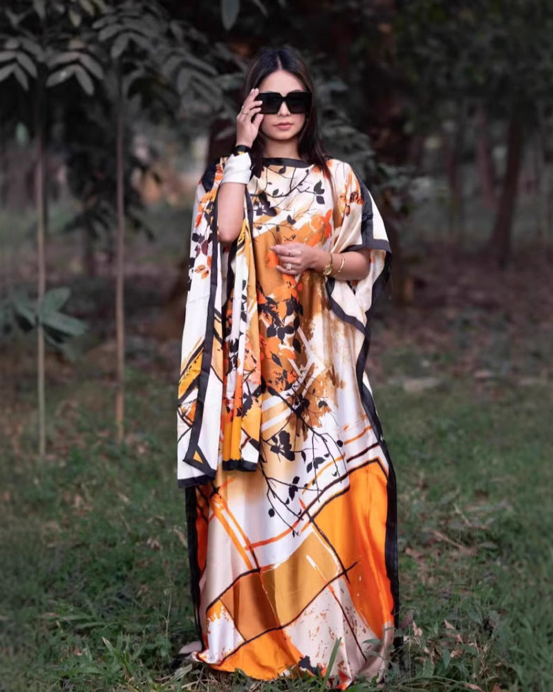 Women's Peacock Print Cape Shawl & Scarf Set – Elegant Beach Swim Cover-Up