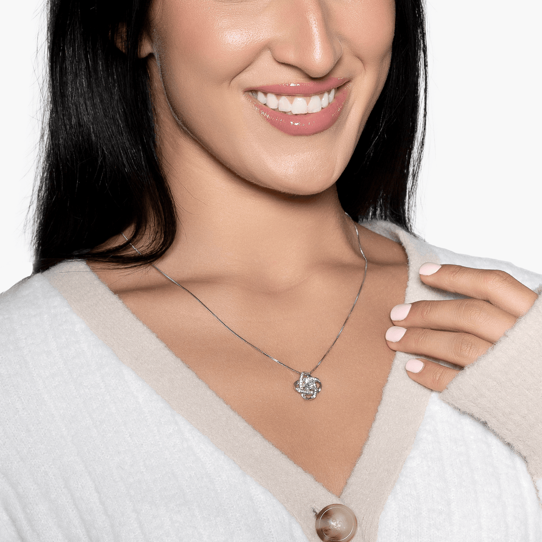 "To my Wife" - Silver Love knot necklace