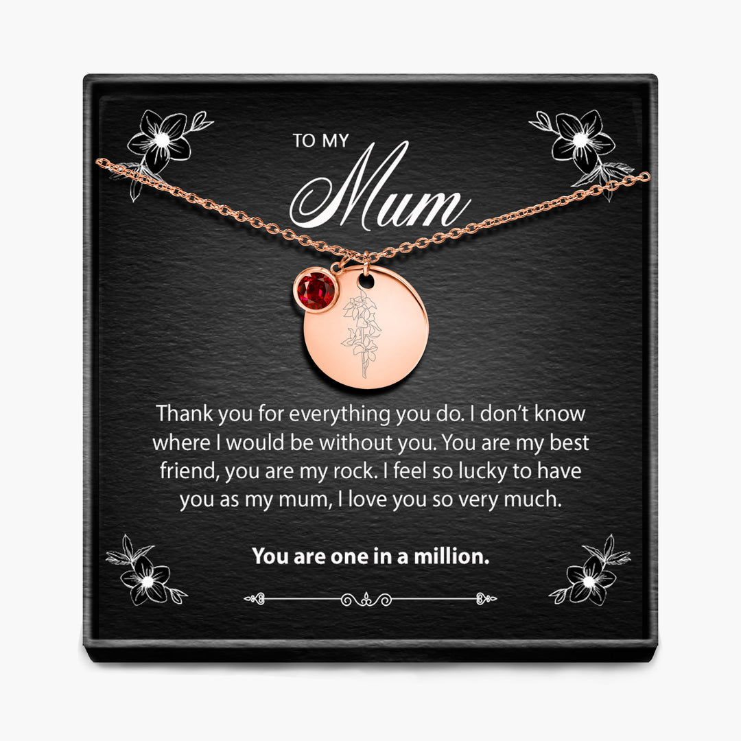 One In A Million -  Birth Month Pendant Necklace