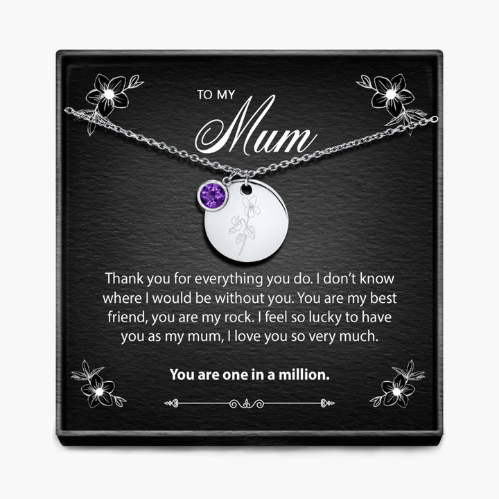 One In A Million -  Birth Month Pendant Necklace