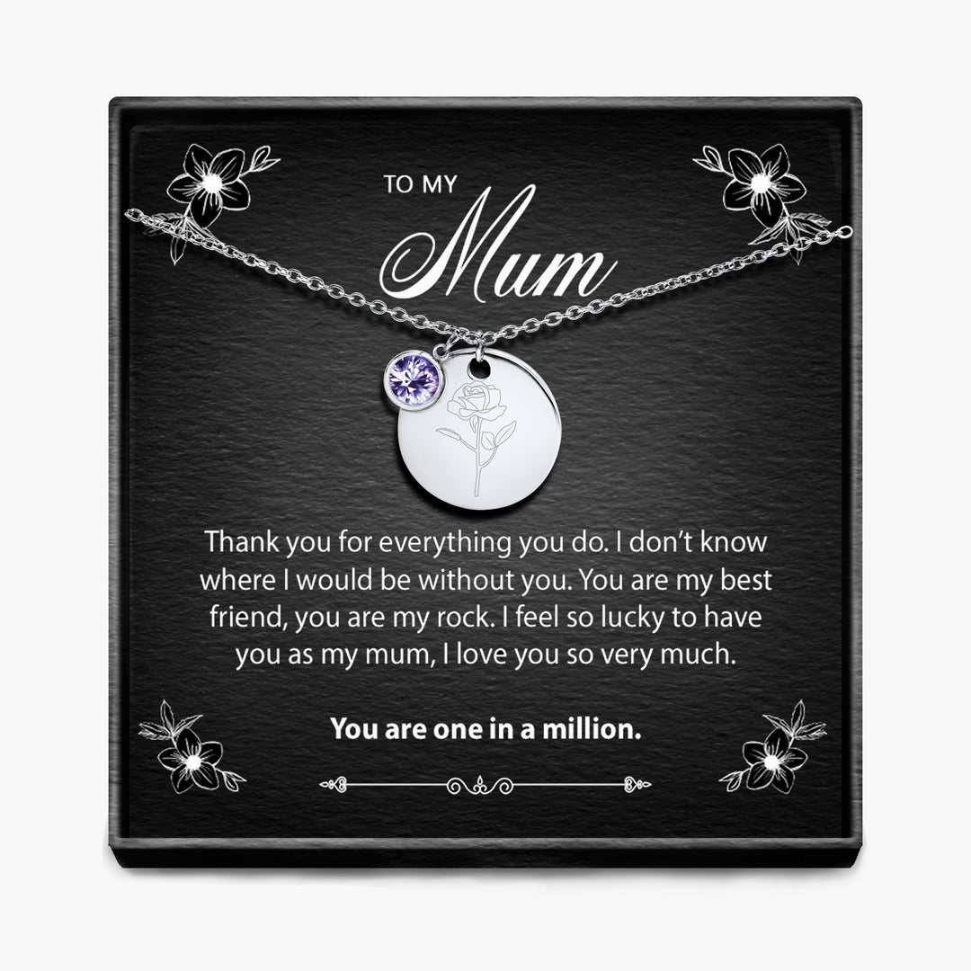 One In A Million -  Birth Month Pendant Necklace
