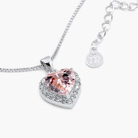 Wife to Be Forever  - Sparkling Morganite Heart Necklace
