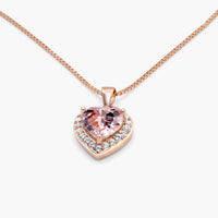 Daughter - Never Change  - Sparkling Morganite Heart Necklace