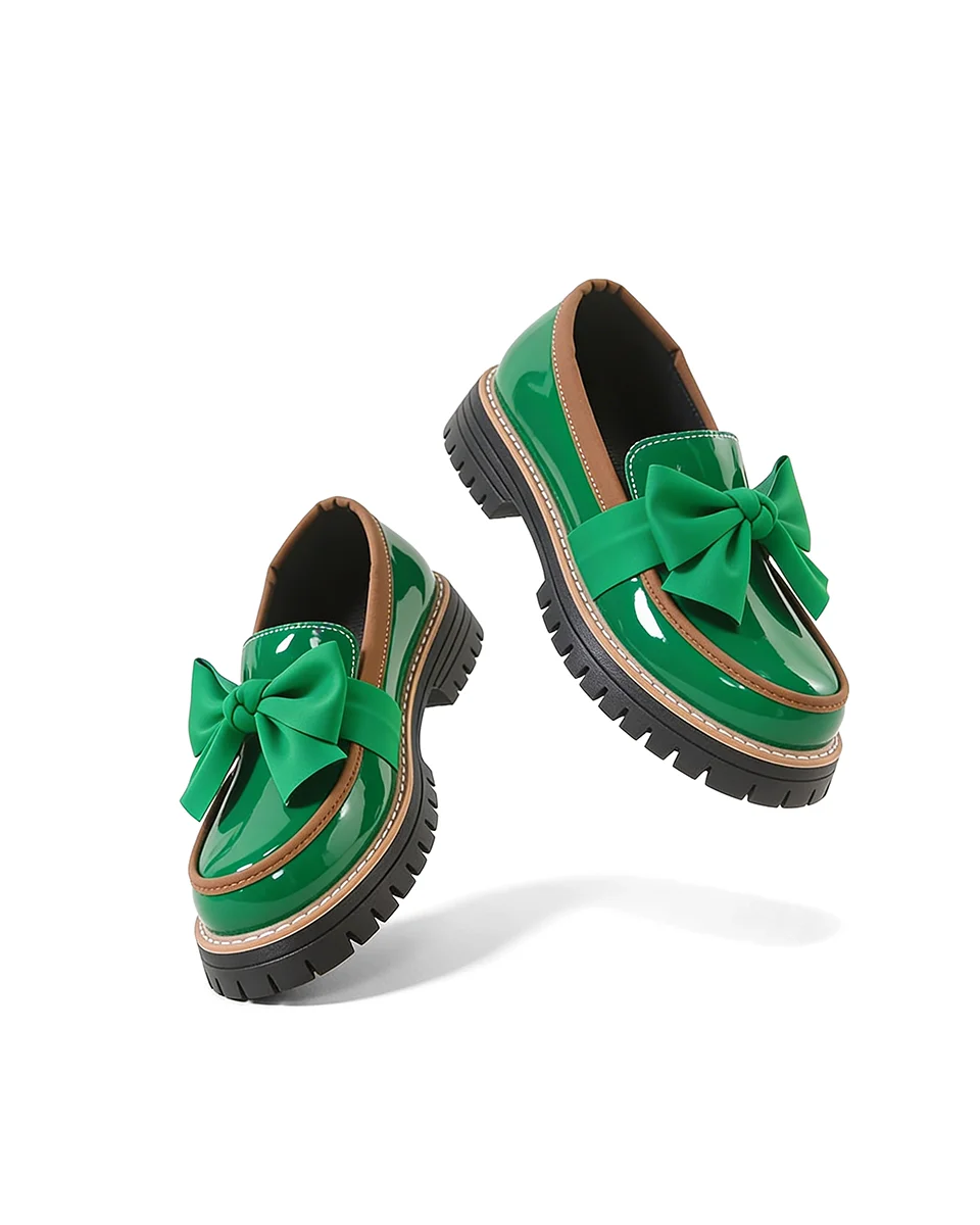 Valerie Bow Platform Loafers