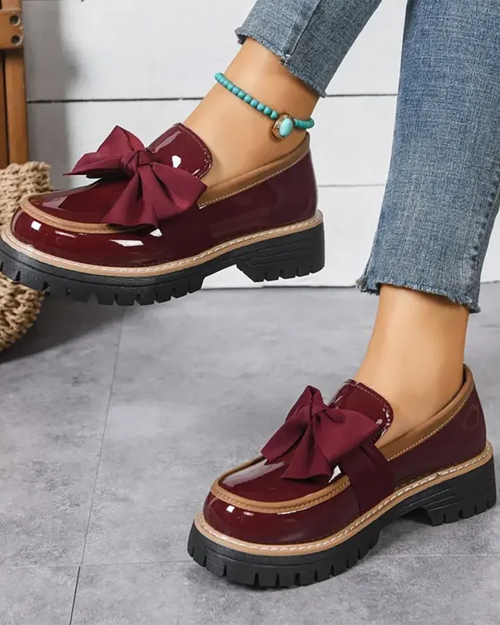 Valerie Bow Platform Loafers