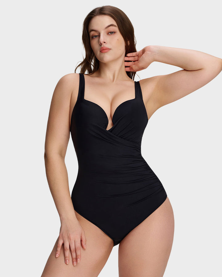 Plunge Underwire Tummy Control One-Piece Swimsuit