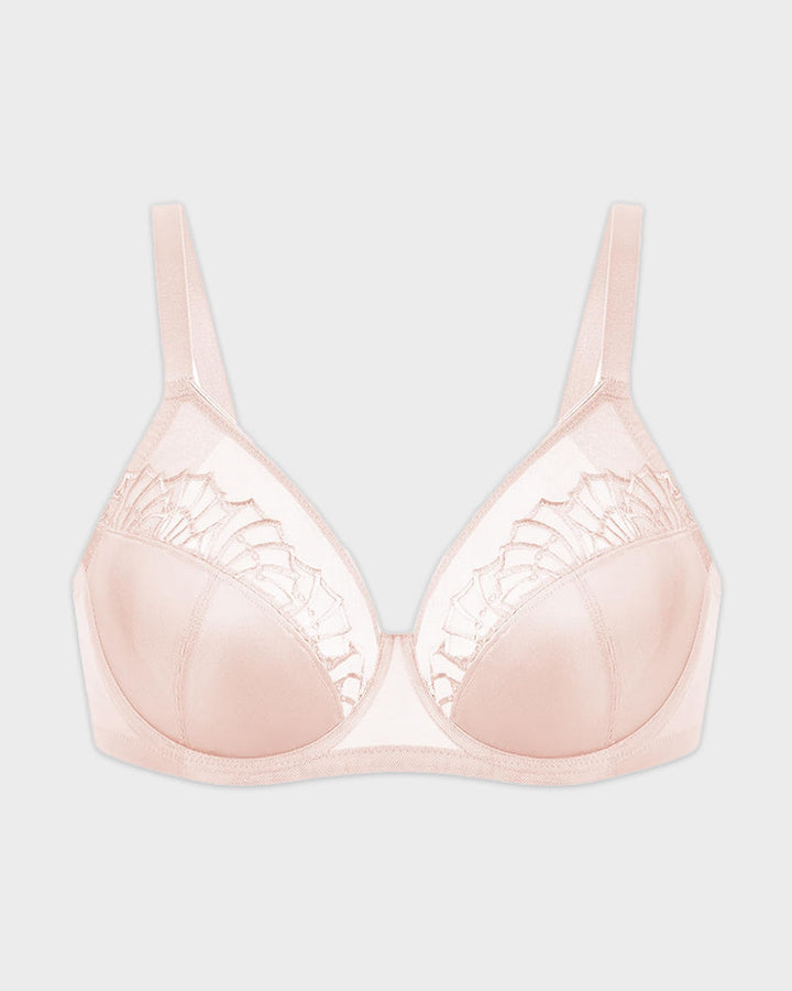 Plus-Size Pearl Shimmer Lace Minimizer Bra