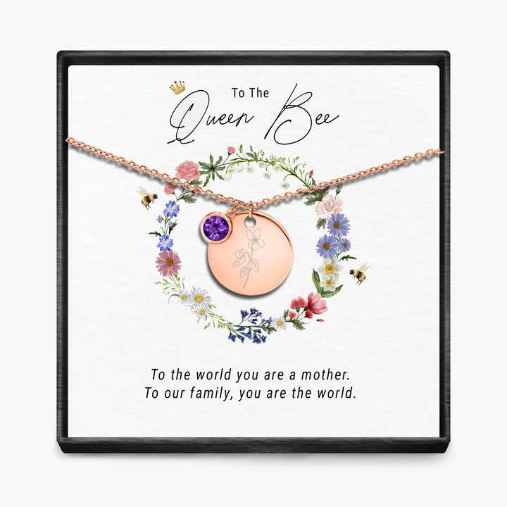 The Queen Bee -  Birth Month Pendant Necklace