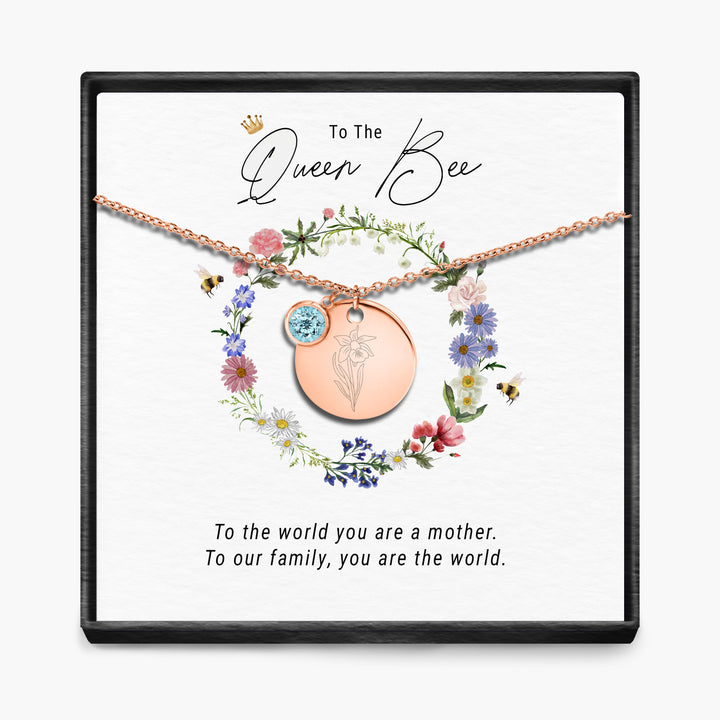 The Queen Bee -  Birth Month Pendant Necklace