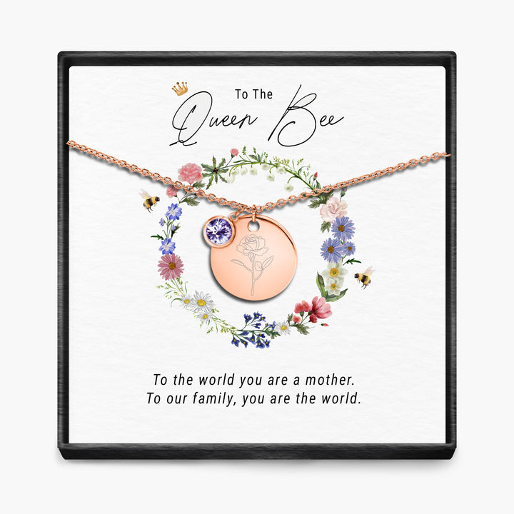 The Queen Bee -  Birth Month Pendant Necklace