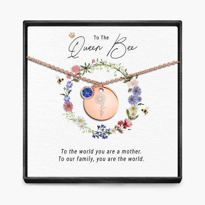 The Queen Bee -  Birth Month Pendant Necklace
