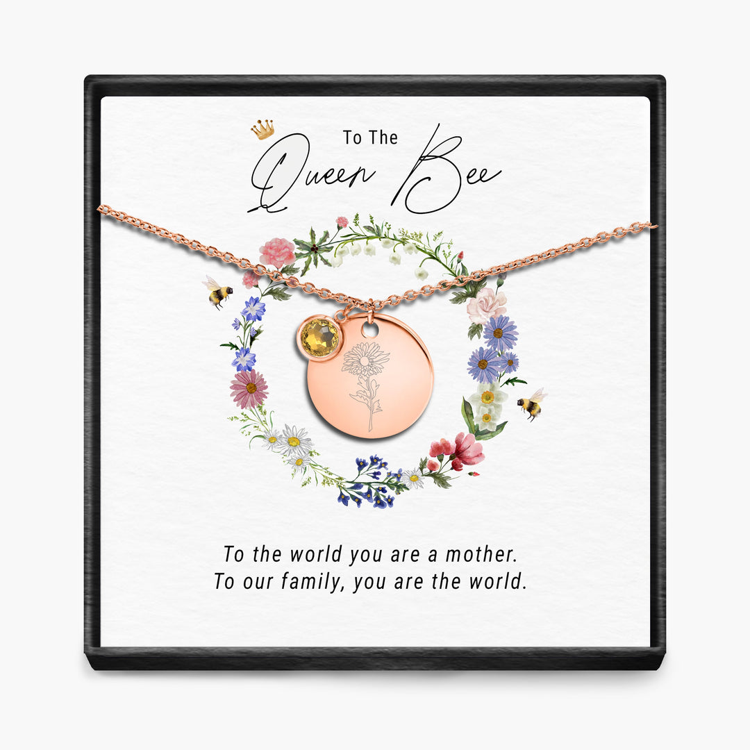 The Queen Bee -  Birth Month Pendant Necklace