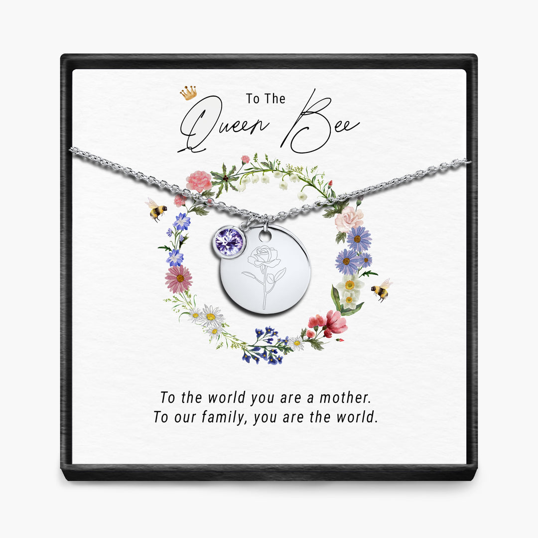 The Queen Bee -  Birth Month Pendant Necklace